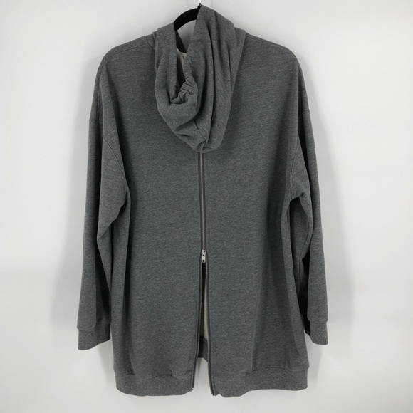 zipper back hooded tunic sweatshirt | honey punch - Picture 2 of 5